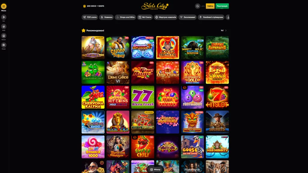 Популярні слоти казино Slots City